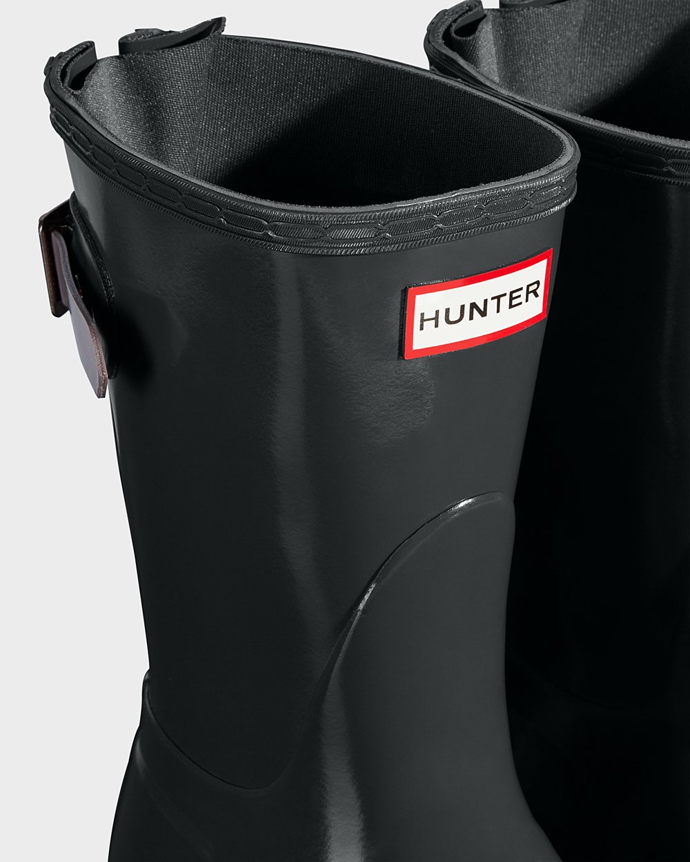 Botas De Cortas Hunter Mujer Original Back Adjustable Gloss - Verde Oscuro/Moradas - Argentina 6482Q